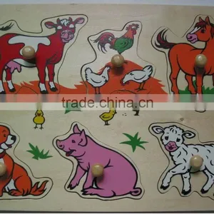 Hot Sale Educational Wooden Toys Grassland Animal Puzzle thumbnail-1
