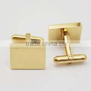 Factory Customize Gold Plating Rectangle Cufflink With Logo thumbnail-6