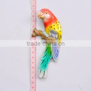 5 Inch Plastic Pearl Powder Flat Parrot Birds Fridge Magnet, Handicraft Wall Hanging thumbnail-6
