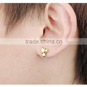 2016 Latest Simple Design Ginger Snap Jewelry Button Star Saudi Gold Jewelry Earring thumbnail-5