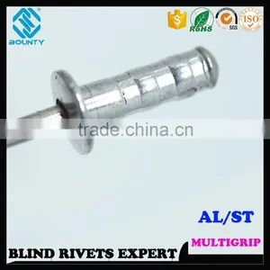 HIGH QUALITY FACTORY DOME HEAD ALU/ST MULTI GRIP BLIND POP RIVETS thumbnail-1