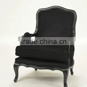 Solid Birch Wood Black Fabric Coffee Room Use Chair/modern Armchair(CH-863) thumbnail-1