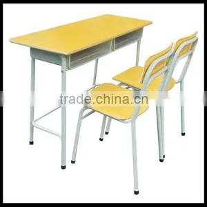 Adjustable Double School Desk and Chair Panel for Economical School Furniture for Sale thumbnail-1