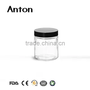 Clear Glass Cosmetic Package Jars With PV Liners and Lid thumbnail-1