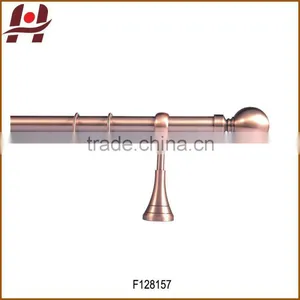 F128157 Metal Iron Aluminium Stainless Steel Brass Plated Plain Twisted Extensible Telescopic Window Curtain Rod thumbnail-1