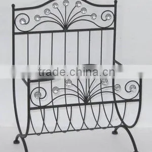 100609EA-iron and Crystal Magazine Holder thumbnail-1