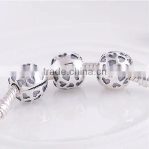 NEW 100% 925 Sterling Silver European Clip And Clasp Charms Love Heart Silver Beads thumbnail-3