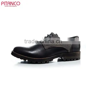 Restoring Ancient Ways Lace-up Leather and Canvas Shoes for Men thumbnail-2