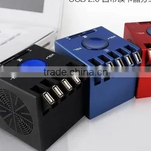 5 Ports USB 2.0 HUB AndAll Card Reader USB 2.0 Stereo Speaker thumbnail-2