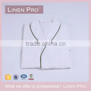 Wholesale Cotton White Waffle Hotel Bathrobe With Kimono Collar thumbnail-5