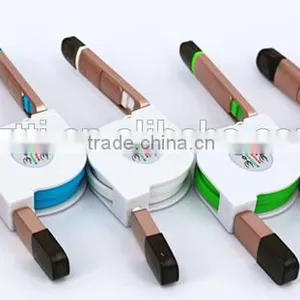 2016 High Quality Metal 2 in 1 Retractable Usb Cable thumbnail-1