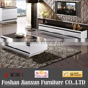 861# Hot Sale 4drawers High Gloss White tv Stand Furniture for Living Room thumbnail-1
