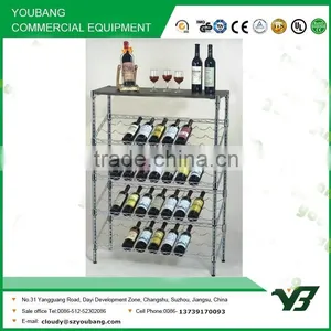 2015 Hot Sell NSF 48x14 Inch Light Duty 5 Layer Chrome Slant Wine Display Rack (YB-WS043) thumbnail-1