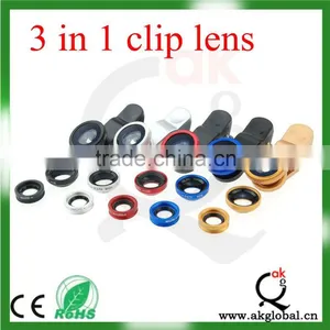 3 in 1 Clip-On 180 Degree Supreme Fisheye + 0.67X Wide Angle+ 10X Macro Lens For IPhone 6 thumbnail-1
