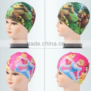 2016 New Design High Quality Cute Cartoon Printing Children Waterproof Swimming Hat thumbnail-4