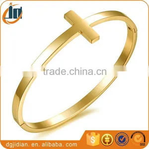 Stainless Steel Religious Bracelets Simple Style Rose Gold Cuff Bracelets thumbnail-1