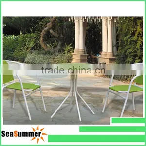 2015 Color Glass Top Cafe Table Chair Set/bistro Set thumbnail-1