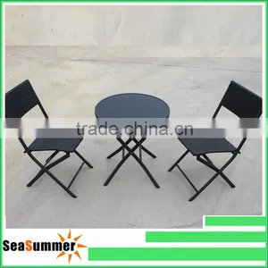 3pcs SET POLY RATTAN BISTROSET- BALKONSET GARTENSET SITZGRUPPE NEU thumbnail-1