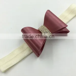 New Selling the European and American Children Tire PVC Color Butyl Bowknot Rhinestone Bow Hair Band 8 Color Spot thumbnail-4