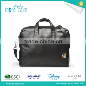 Fashionable Custom Black Leather Travel Bag thumbnail-2