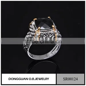 Fashion Jewelry New Styles Elegance Black Gemstone Ring in Silver thumbnail-1