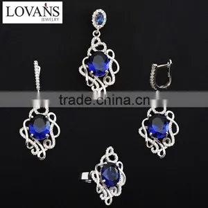 Rhinestone Jewelry Set Blue Sapphire Ring Most Popular Products Fahionable Products TZ-0183 thumbnail-1