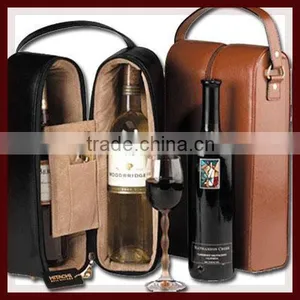 Factory Direct Hot New Products for 2015 China Wholesale Leather Wine Bag Carrier thumbnail-1