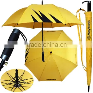 Auto Open High Quality Gift Advertising Golf Fiberglass Umbrella thumbnail-1