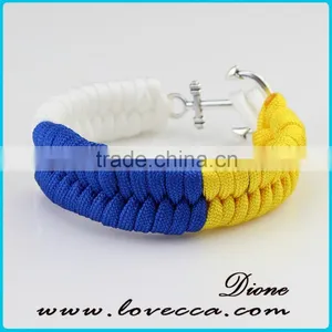 Three Colors Braided Paracord Outdoor Survival Bracelet With Ajustable Buckle thumbnail-1