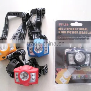 3W+4 Red LED Headlight Camping Headlamp Outdoor Emergency Head Torch Rubber Priting thumbnail-5