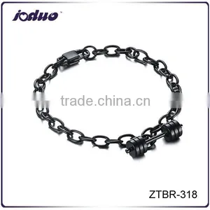 Fashion Dumbbell Pendant Stainless Steel Bracelet thumbnail-1