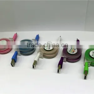 Glowing Laughing Face Stretchable Flat Micro Usb Cable, USB to Micro Usb 5 Pin for All Smart Phone thumbnail-2