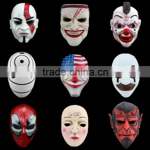 Resin Harvest Day Terror Halloween Mask Cosplay Halloween Gifts Resin Payday 2 Scary Clown Mask thumbnail-1