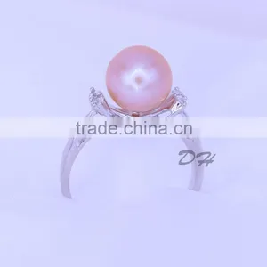 Charm Lignt Pink Pearl Rings Silver Sterling Pearl Rings Jewelry thumbnail-3