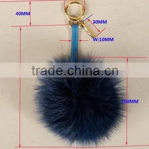 Hot Sales Fashion Rabbit Fur Ball With Carabiner Keychain, Fox Fur Ball Keychain, Fluffy Ball Keychain thumbnail-2