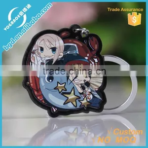 High Quality Picture Print Unusual Black Board Transparent Plastic Acrylic Key Chains thumbnail-1