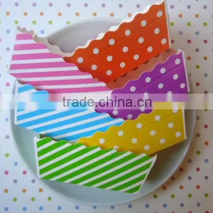 Stripes and Dots Small Rectangle Paper Loaf Pans Baking Pans - Mini Cake Pans - Loaf Baking Pans 1.2" Wide X 3.1" Long X 1.4" h thumbnail-1