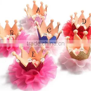 High Quality Wholesale Organza Crown,shinny Lace Flower thumbnail-2