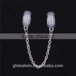 Cheap Safety Chain 925 Silver Round Clasp Pave Stones New Jewelry for Woman Bracelet S925 Logo Gemstone Silver Jewelry A008 thumbnail-6