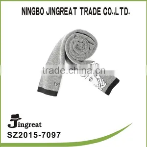 2015 Style Gray Embroidered Custom Cotton Men Scarf thumbnail-1