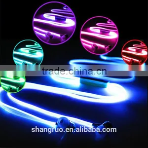 Fashion ,cheapest MFI Colourful Led Lighting Earphone Wired Sport Headphones thumbnail-2