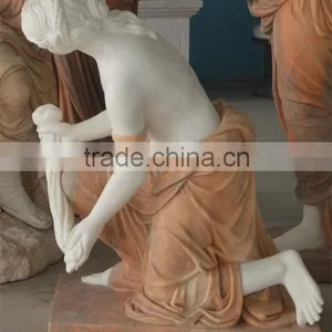 White Hand Carved Apollo Bathing Marble Statue thumbnail-2