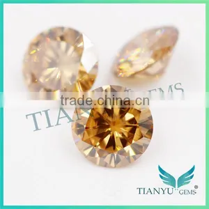 Moissanite Diamond Fancy Shape Moissanite Yellow Champagne for Women Gold Rings thumbnail-4