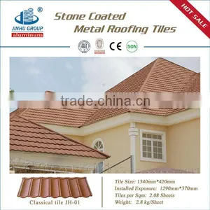 Colorful Stone Coated Metal Roof Tile/ Lightweight Metal Roofing Tiles Classic Type/building Material thumbnail-1