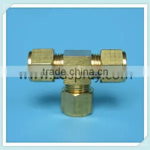 3/8" or 9.52mm Threaded Type Brass Tee Connector in Mist System Field thumbnail-1