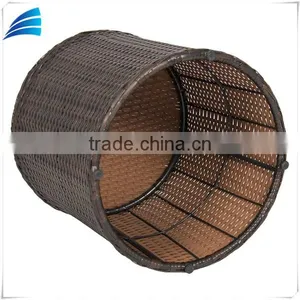 Outdoor Wicker Rattan Barrel Side Table Patio Furniture thumbnail-4