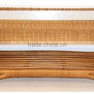 Modern Rattan Wicker Coffee Rectangular Table W/ Glass Top thumbnail-2