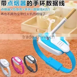 For IOS Android Bracelet USB Data Cable With Cigarette Lighter Function thumbnail-1