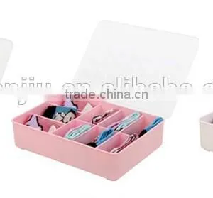 Colorful 9Lattices Plastic With Covered Underware Storage Box thumbnail-2