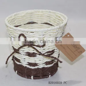 Round Paper Rope Basket,Handmade-cheerful Basket thumbnail-1